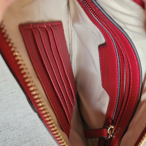 Coach Oxblood  Star Glitter F22705 small wristlet and 90's INC leather clutch - Picture 12 of 14